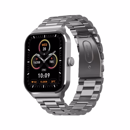Noise ColorFit Canvas Smartwatch, Metal Silver